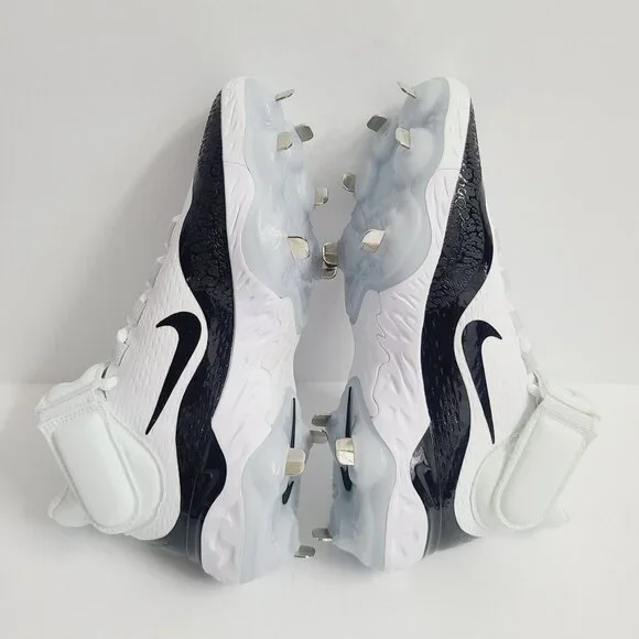 NEW Nike Alpha Huarache Elite 4 Mid Baseball Cleats FD2744-101 Size 8 White Blac - Picture 4 of 7